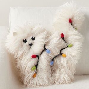 NWT Pottery Barn National Lampoon’s Christmas Vacation Cat Pillow Rare Lights